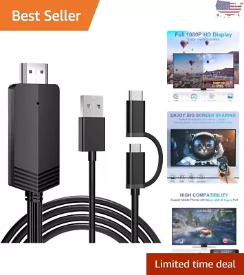 Upgraded Android HDMI Cable - 1080P HD MHL Adapter - 6.6ft - Wide Compatibility • $33.99