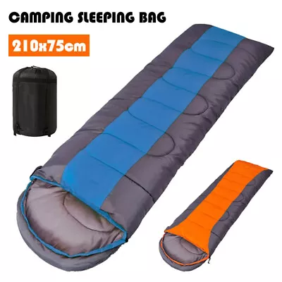 3-4 Season Single Sleeping Bags Camping Rectangular Envelope Zip Up Kids Adult • £5.99