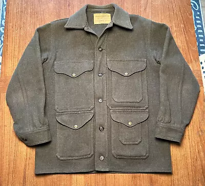 C. C. FILSON  CO. Vintage L-XL Men's Mackinaw Wool Cruiser Forest Green 1970’s • $295