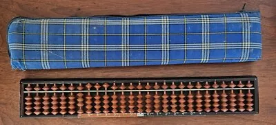 VTG Abacus Soroban Japanese Wood 27 Columns 135 Beads Student Calculator W Case • $20