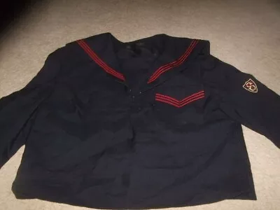 Vintage Japanese School Girls Top Jacket Navy Red Outfit Sailor Cosplay Anime • £4.99