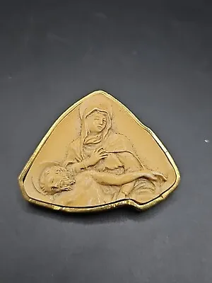 Vatican Library Collection Madonna Jesus Gold Plated Brooch • $14.99