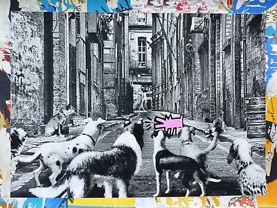 MR BRAINWASH Alley Dogs (PINK) Unique Mixed Media Original HAND SIGNED COA • £6247.86