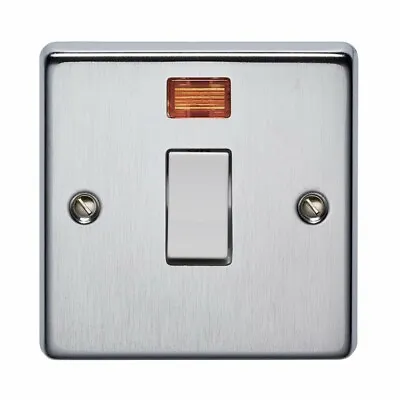 £9 • Buy  Crabtree Capital 4012/3/SC Satin Chrome 32A Switch 1G White Inserts + Neon 