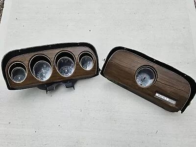 1969 Mustang Mach 1 Deluxe Woodgrain Dash Gauge Instrument Cluster & Clock  • $800