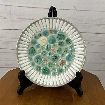 VTG Mid-Century Mosaic Tile Turquoise Pebble Trinket Dish Bowl - 7.5 Inches • $13.95