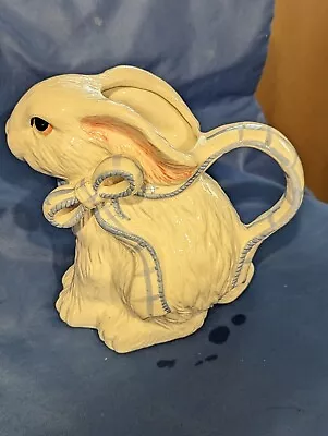 Vintage PITCHER EASTER BUNNY Ceramic Rabbit Pitcher White Mouth Spout  • $15