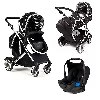 Kids Kargo Duel Ds Baby&Tot Tandem Double Pushchair With Free Isofix Car Seat • £460