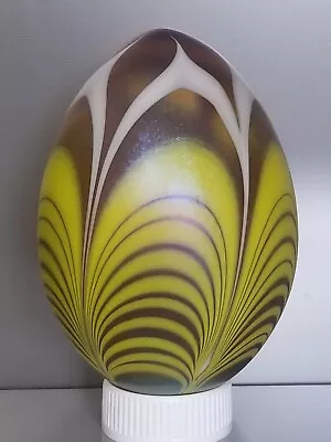 Vandermark Glass Egg * Pulled Feathers * Iridescent * Hollow * Signed 1976 * 5  • $75