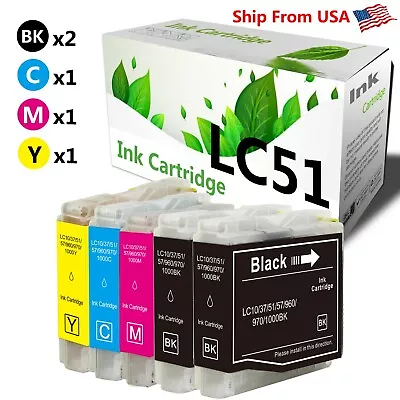 5 PK LC-51 Ink Cartridge For Printer MFC-240C MFC-3360C • $11.99