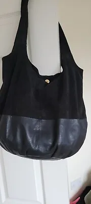 £9.99 • Buy River Island Real Leather & Suede Black Tote Bag..