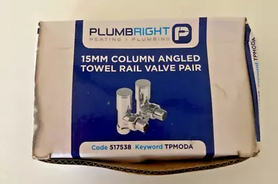 Plumbright 15mm Column Angled Towel Rail Valve Pair • £7.50