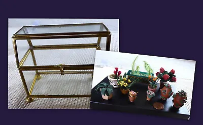 MINIATURE ~flower Display Greenhouse W Pots & Flowers~ LOT ~ Dollhouse ~11 Piece • $40