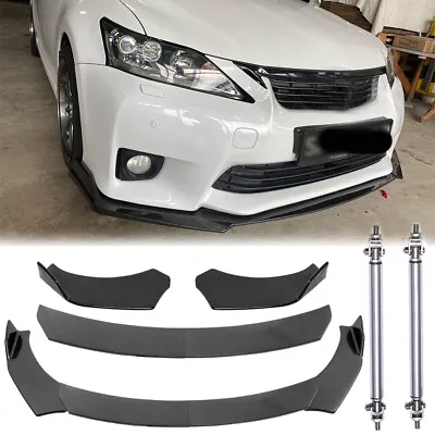 Carbon Front Bumper Lip Spoiler Splitter +Strut Rods For Lexus IS250 IS300 IS350 • $129.99