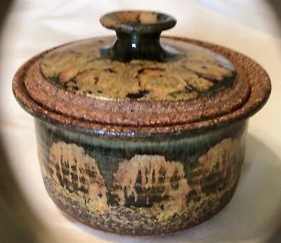 VTG Handmade Artisan Pottery Stoneware Butter Bell/Crock Artist Signed. • $35