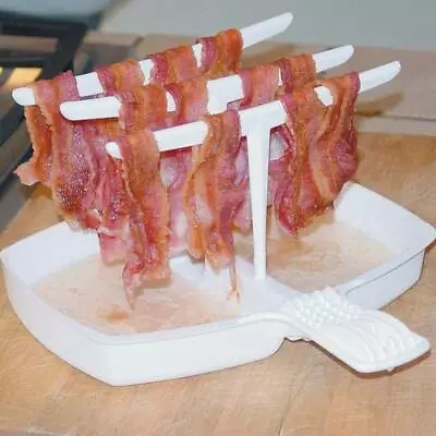 Microwave Bacon BBQ Rack Hanger Cooker Tray For Cooking Bar Crisp Meal Breakfast • $7.02