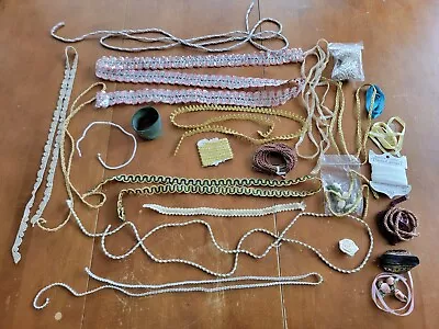 Vintage Trim And Embellishments Lot Sequins Rhinestones Edging Dolls Crafts • $7.50