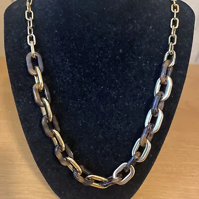Michael Kors  Gold Tone & Faux Tortoise Shell Chain Link Necklace • $25