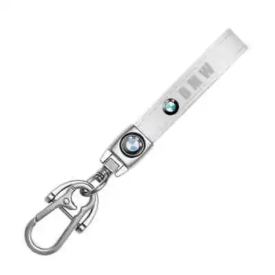 White BMW Genuine Leather Key Chain Metal Key-fob Logo Car Lanyard Keychain Ring • $14.98