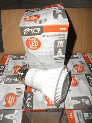 TCP Dimmable PAR16 LED Lamp Floodlight 7W 3000K 350LUM. E26 Base 120V 20 Deg • $7.95