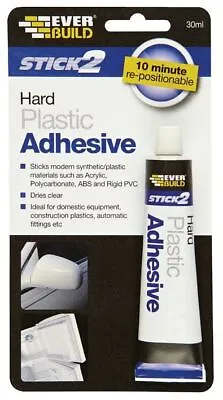 Hard Plastic Glue Rigid PVC ABS Polycarbonate Acrylic Strong Clear Adhesive 30ml • £5.49