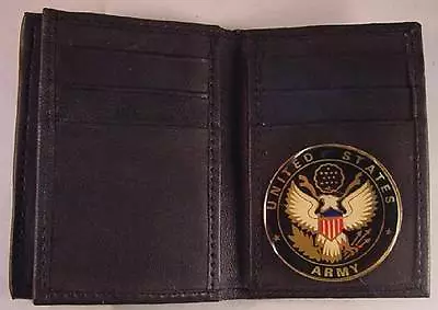 $17.19 • Buy Usa Us Army Black Soft Leather 20 Credit Card Wallet Id Flap