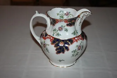 Minton Painted Large Pitcher Cobalt Blue Floral Pattern V Cypher 1852 Hairline  • $40.01