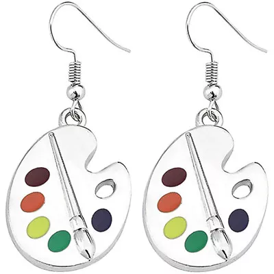  1 Pair Artist Paint Tray Earring Paint Plate Earring For Painters Artists Art • £3.98