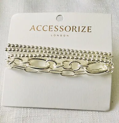 Accessorize Silver Tone Bracelet Set (5) • £10