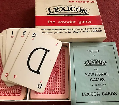 LEXICON Complete With Rules In Box Card Game + Pack Of Cards WADDINGTON • £9.50