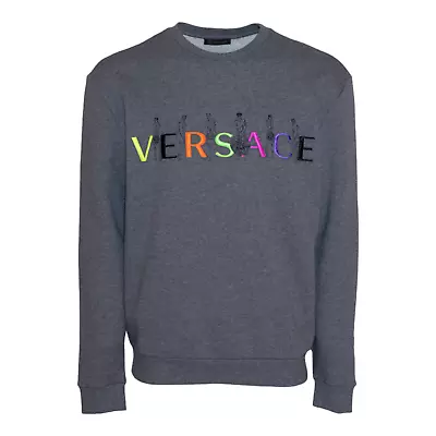 Versace Men's Logo Gym Sweatshirt AGU13000 AC00340 Dark Grey - BRAND NEW W/TAGS • $189