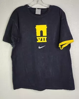 Vtg Nike Y2K Tour De France Ringer Black Yellow Mens XL T Shirt EUC • $25.20