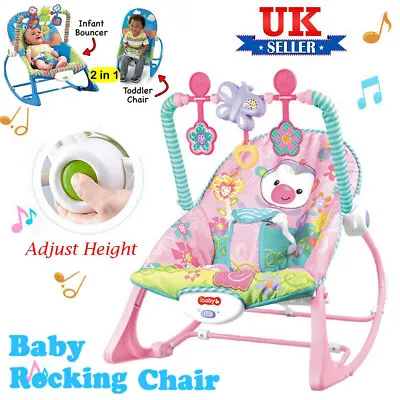 Baby Bouncer Rocker Swing Chair Soothing Vibration Toys For Infant To Toddler • £19.90