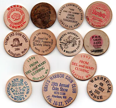 *** Mess'o Wooden Nickels *** Wa. Wash. Washington State *** Wooden Nickels  • $7.47