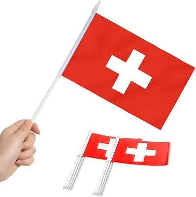 Anley Switzerland Mini Flag 12 Pack - Hand Held Small Miniature Swiss Flag • $6.55