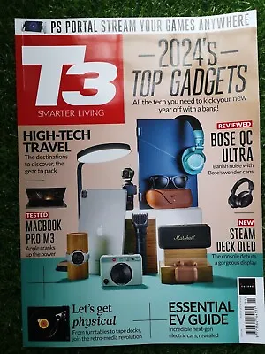 T3 Tech & Gadget Magazine ~ Jan 2024 ~ PS Portal Bose QC Ultra Macbook Pro M3 • £5.99