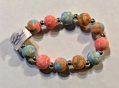 Viva Beads Round Clay Bead Stretch Bracelet Coral Reef New • $12.99