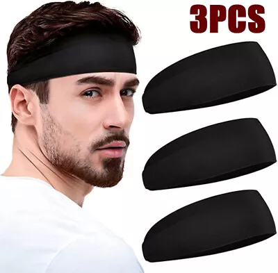 Headband Sports Elastic Yoga Gym Ladies Men Running Wide Stretchy Hairband Women • £6.25