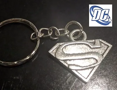 DC Comics Retro 1930s SUPERMAN Logo Movie Key Chain Antique Silver Color Cosplay • $4.80