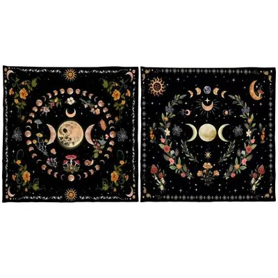 Moonphases Flower Tarot Card Tablecloth Altars Cloth Divinations Tapestry • £7.18