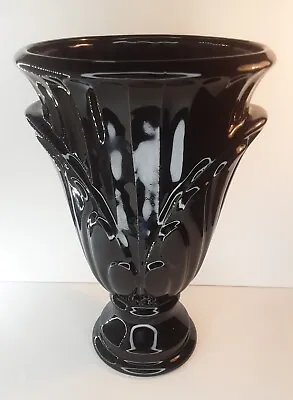 Haeger Pottery Vase Petal 708 Ebony Black With The Original Label Vintage Decor • $13.99