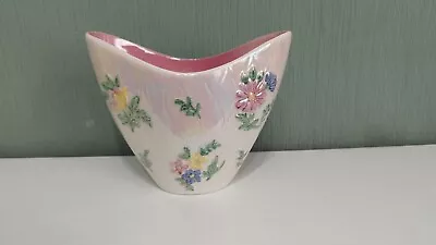 Vintage Maling Lustre Glaze Floral Vase 142 • £14