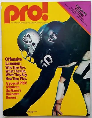 Pro!  NFL Magazine              Redskins Vs. Packers            Nov. 21 1977  • $13