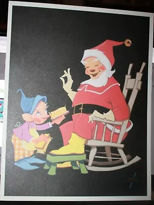 Vernon Grant Art  Large Christmas Card Print With Santa Claus Sent By Son Chip • $60