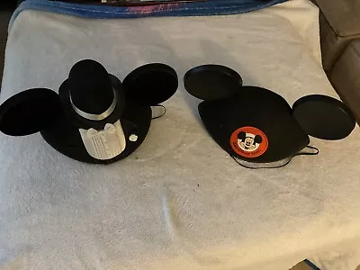 Disney Mickey & Minnie Mouse Wedding Groom And Bride Ears Hat Set Tuxedo • $49.95