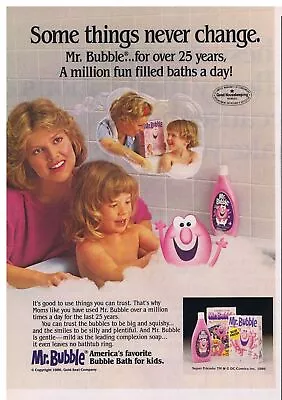 1986 Mr Bubble Bubble Bath For Kids Print Ad • $9.99