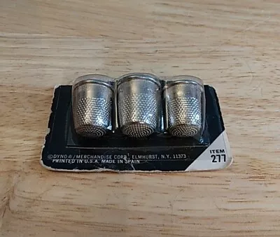 Vintage Dyno 3 Pack Nickel Plated Thimbles Assorted Sizes Item 277 • $8.99