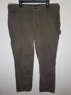 Carhartt Relaxed Fit Mens 40x34 Rugged  Carpenter Work Pants Drab Green • $15.99