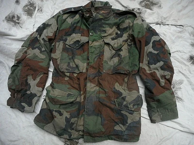 £42.50 • Buy GENUINE ALPHA INDUSTRIES US ARMY Issue WOODLAND CAMO M65 COAT Combat JACKET COAT