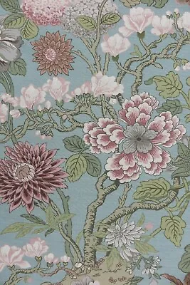 GP & J BAKER CURTAIN FABRIC DESIGN  Magnolia  6 METRES EAU DE NIL LINEN BLEND • £254.69